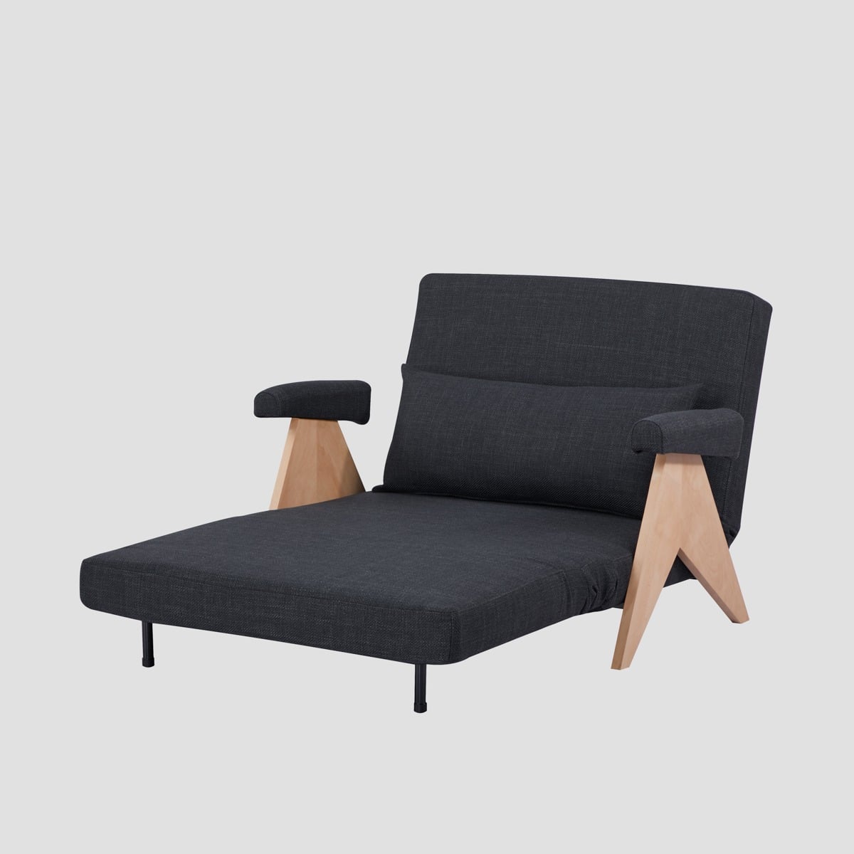 CALORE 1-Seater Sofa with Sleeping Function Dark Grey