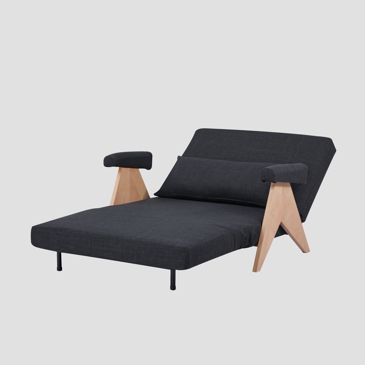 CALORE 1-Seater Sofa with Sleeping Function Dark Grey