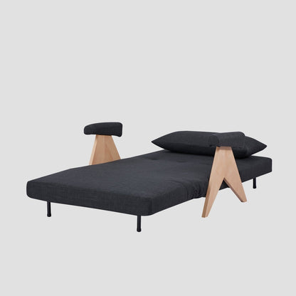 CALORE 1-Seater Sofa with Sleeping Function Dark Grey