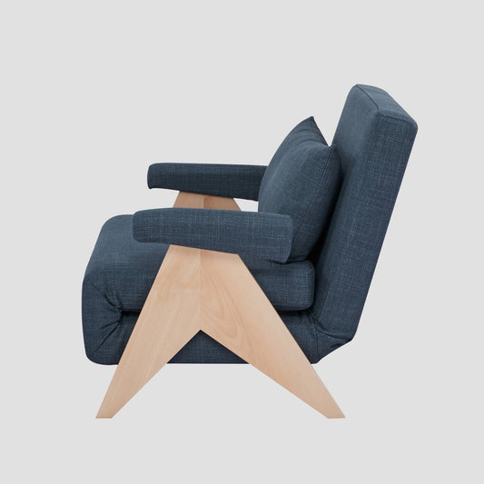 CALORE 1-Seater Sofa with Sleeping Function Navy Blue