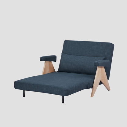 CALORE 1-Seater Sofa with Sleeping Function Navy Blue