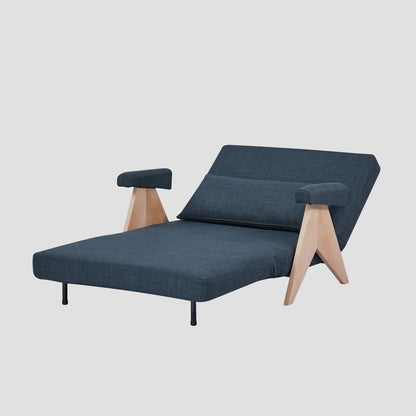 CALORE 1-Seater Sofa with Sleeping Function Navy Blue
