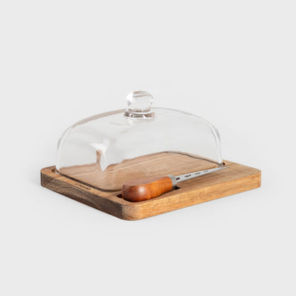 Carlos Butter Bowl Set with Knife on Wooden Board - 3 Piece