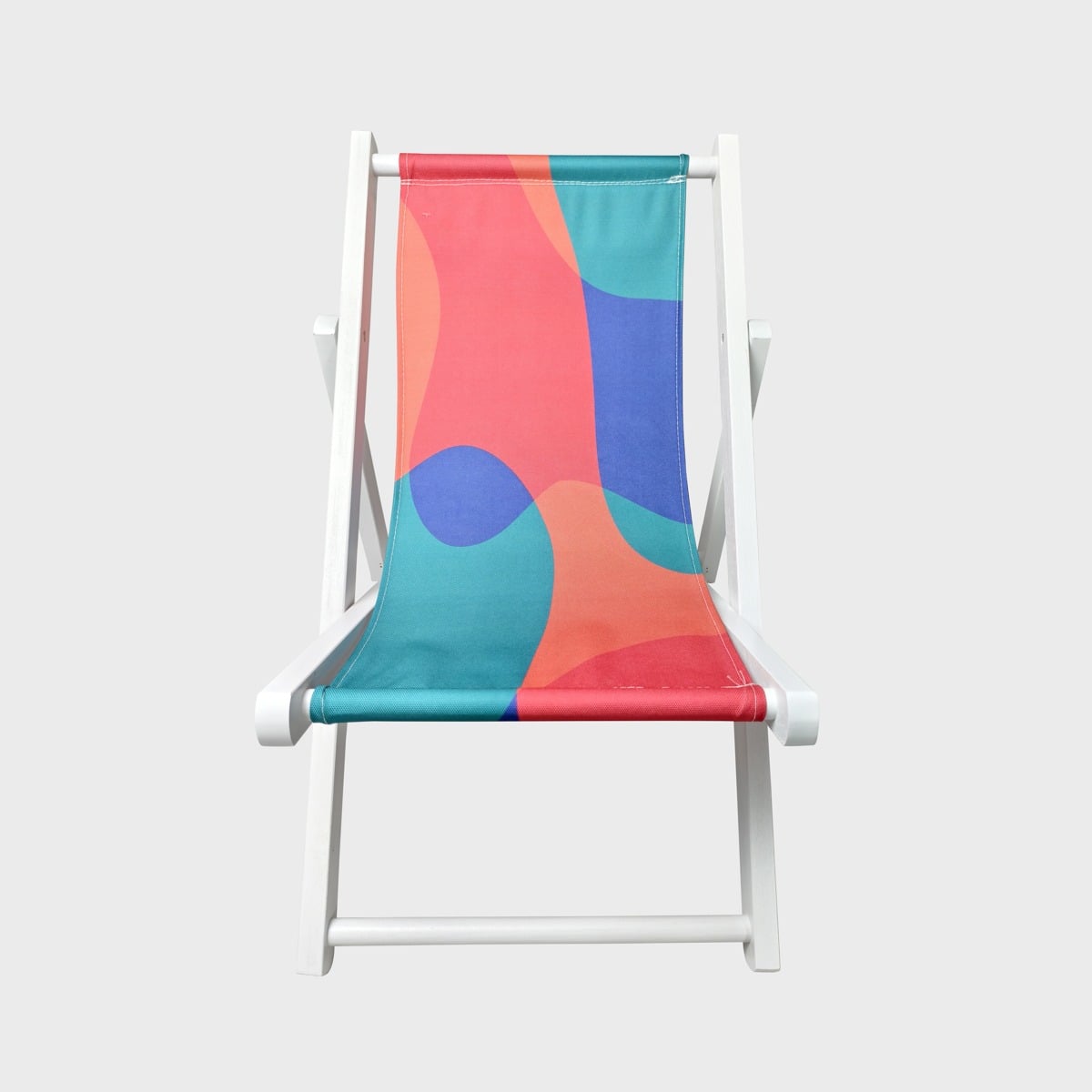 COLOR FIESTA Wooden Mini White Lounger - Portable Outdoor Seating