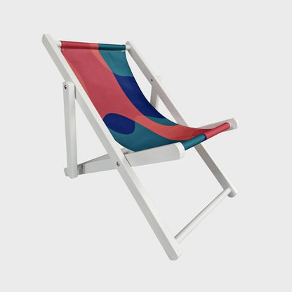 COLOR FIESTA Wooden Mini White Lounger - Portable Outdoor Seating
