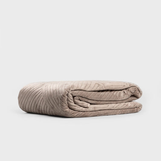 AURUM Gold Velvet Quilted Bedspread 220x240 cm