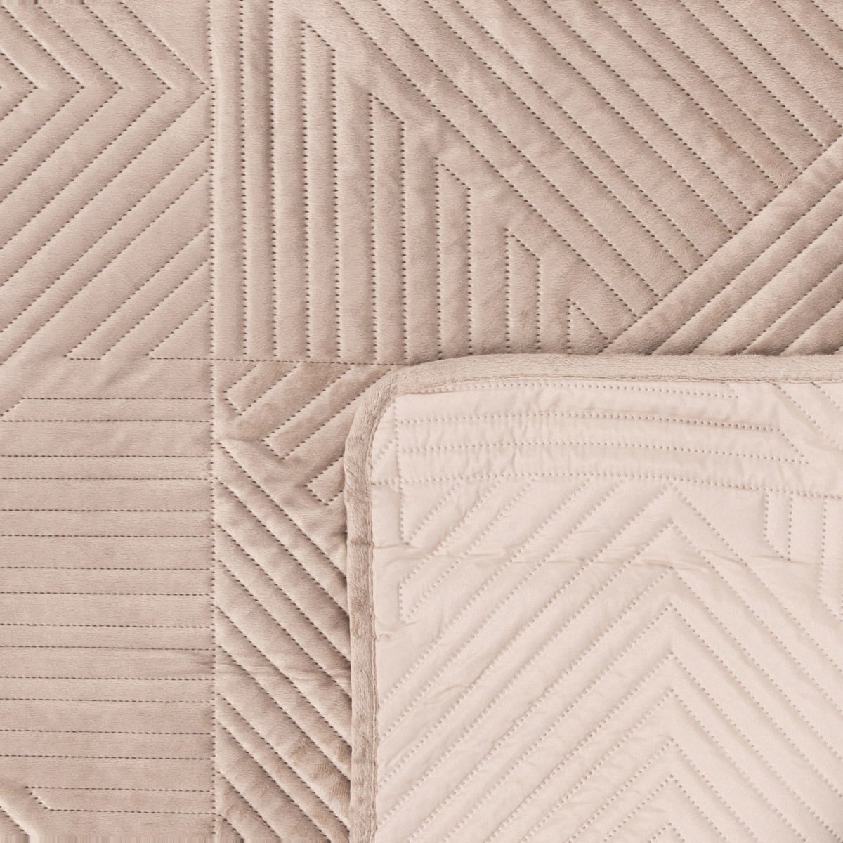 AURUM Gold Velvet Quilted Bedspread 220x240 cm