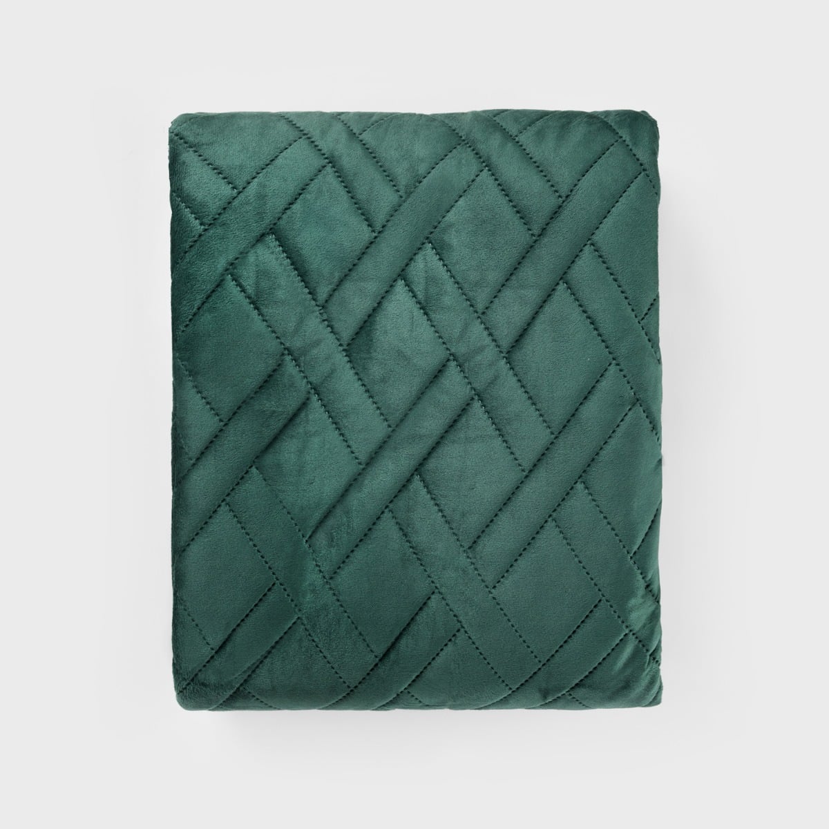 TUALA Velvet Quilted Bedspread Green 200x220 cm