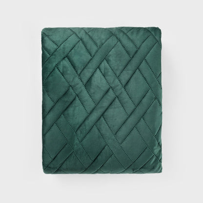 TUALA Velvet Quilted Bedspread Green 200x220 cm