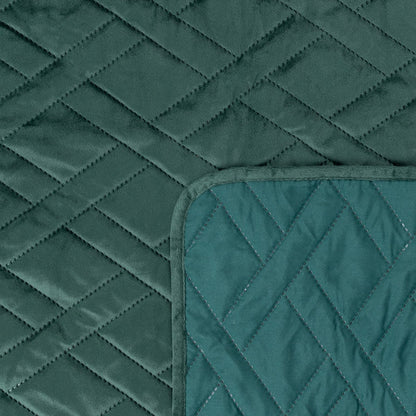 TUALA Velvet Quilted Bedspread Green 200x220 cm