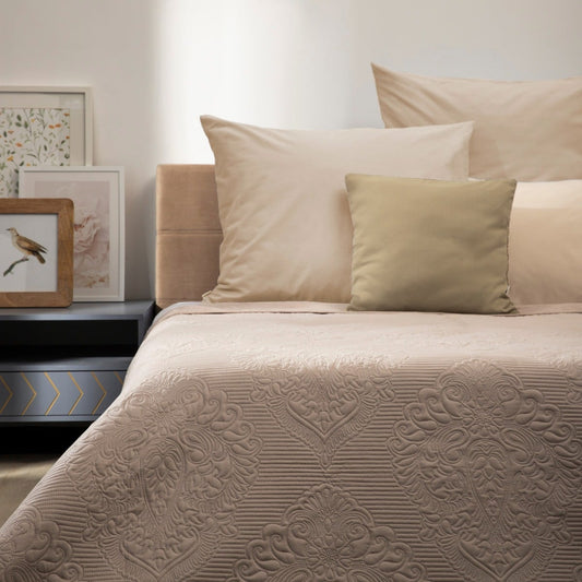 LIPARI Quilted Corduroy Bedspread with Pattern 200x220 cm