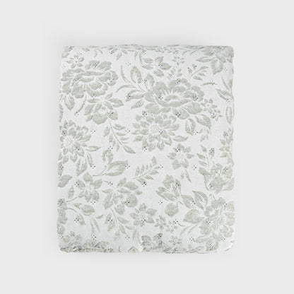 CLARO Jacquard Floral Bedspread Pistachio 200x220 cm