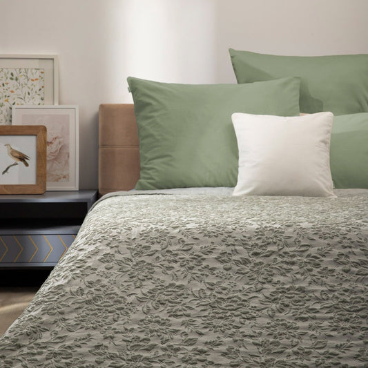 CLARO Jacquard Floral Bedspread Pistachio 200x220 cm