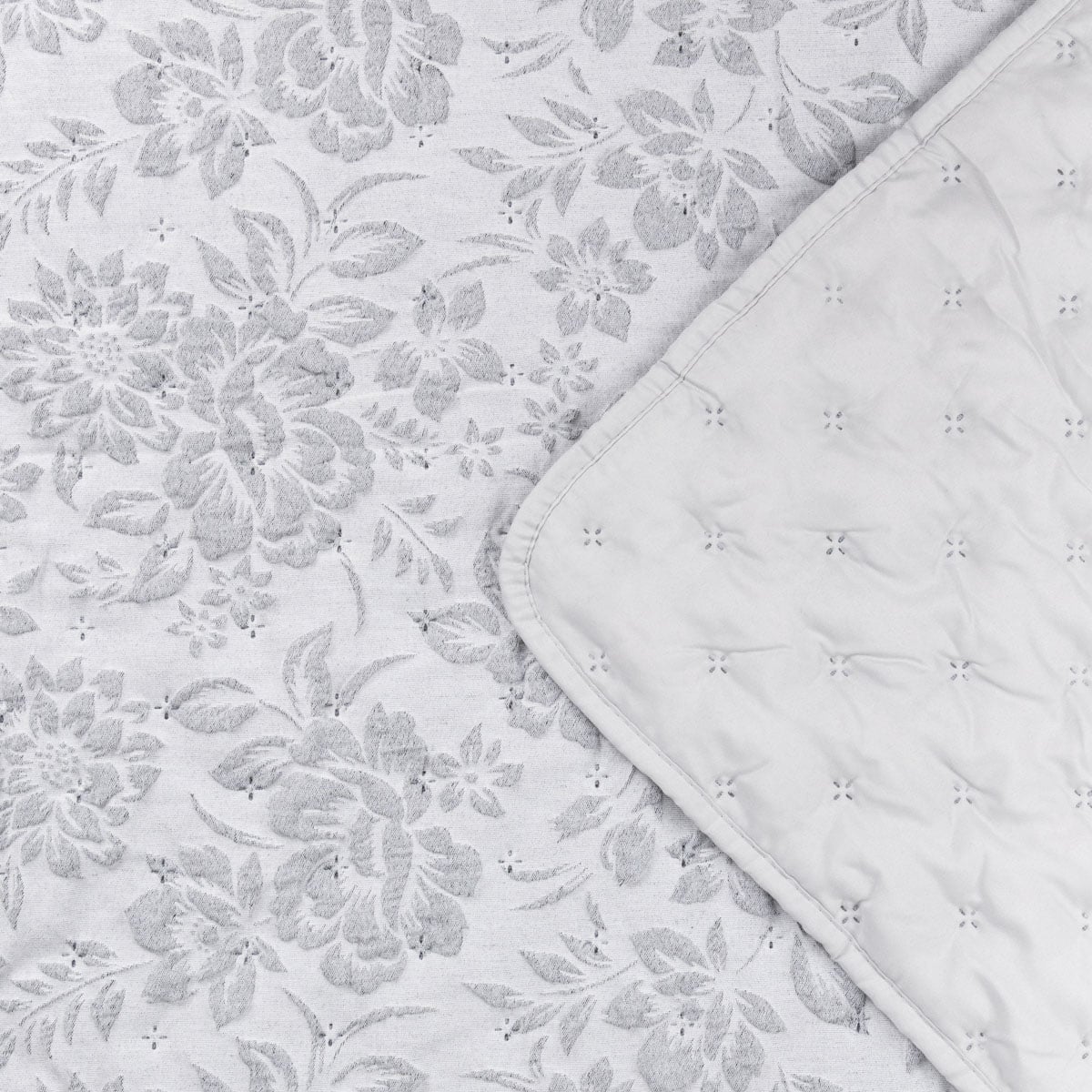 Drapery Claro Jacquard Floral Pattern Grey Bedspread 200x220 cm