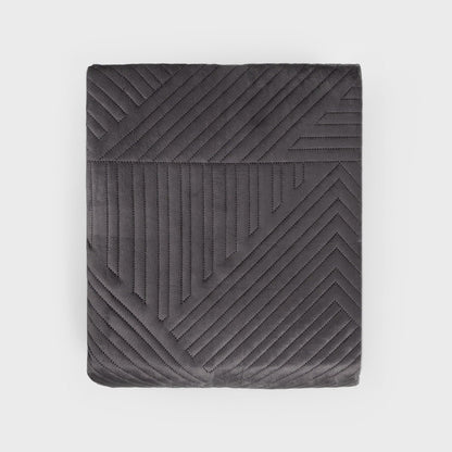 Quilted bedspread AURUM Quilted Black Velvet Bedspread 220x240 cm
