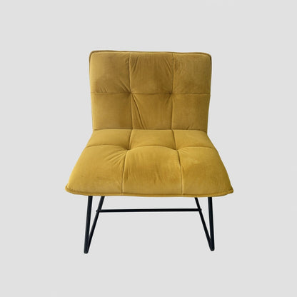 NELOX Mustard Velour Armchair 63x69x73 cm