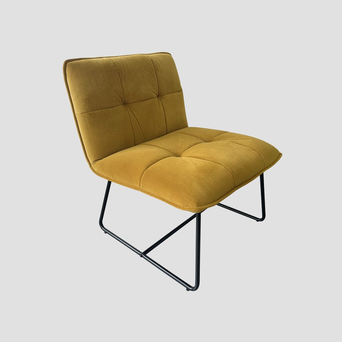 NELOX Mustard Velour Armchair 63x69x73 cm