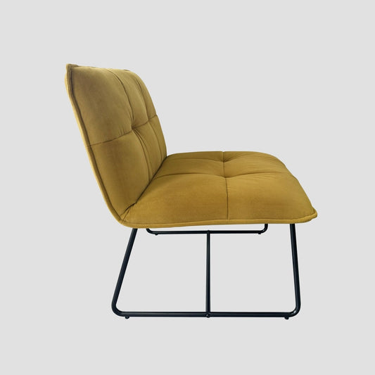 NELOX Mustard Velour Armchair 63x69x73 cm