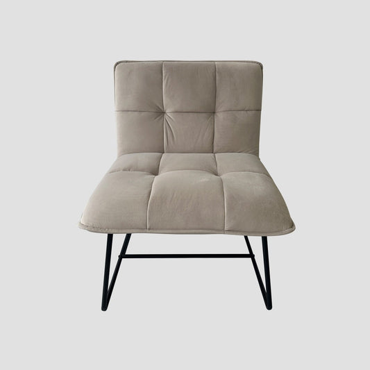 Armchair NELOX Velour Grey 63x67x49 cm