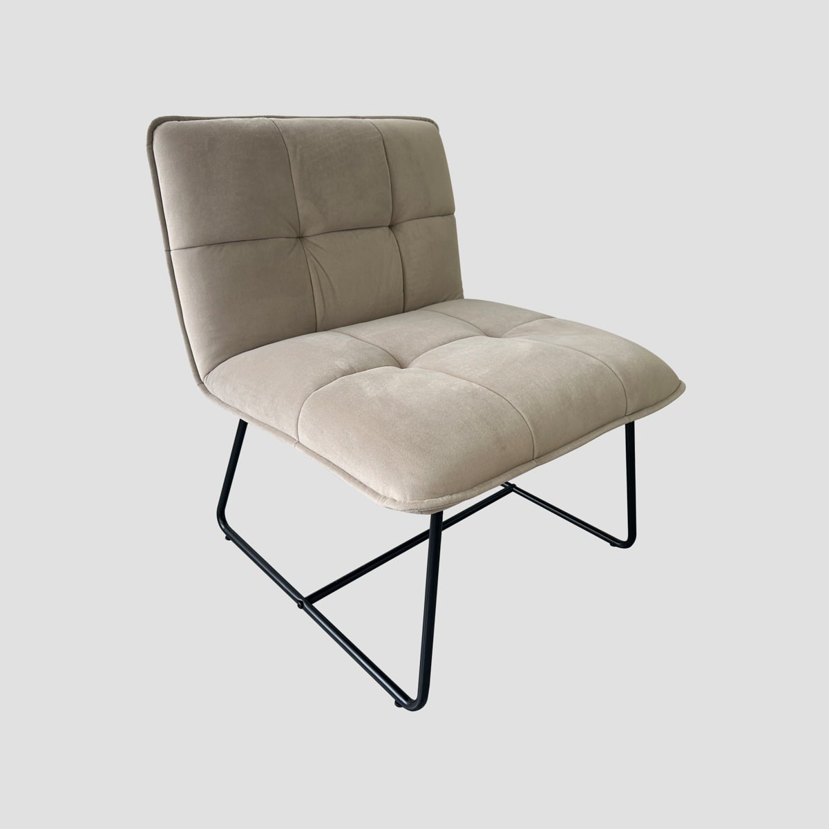 Armchair NELOX Velour Grey 63x67x49 cm
