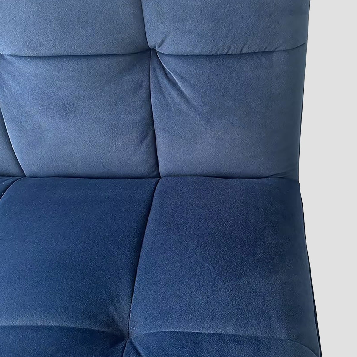 NELOX Navy Blue Velour Armchair with Metal Legs - 63x67x49 cm