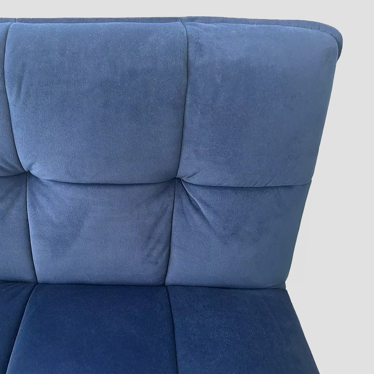 NELOX Navy Blue Velour Armchair with Metal Legs - 63x67x49 cm