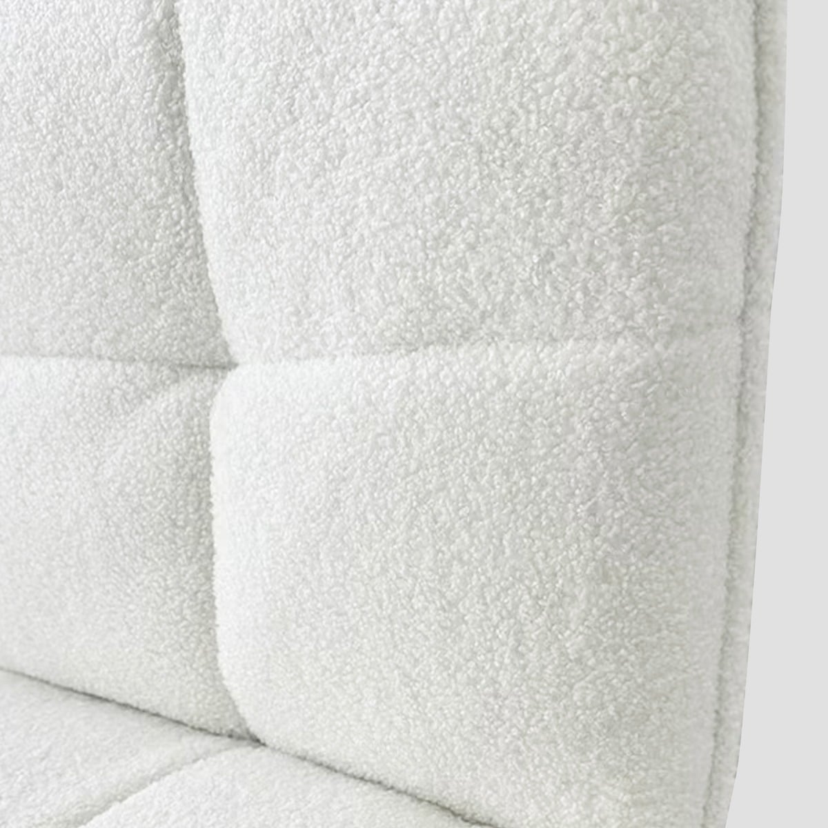 NELOX Armchair in Ecru Teddy Boucle Fabric 63x69x73 cm