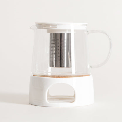 MILBO Tea Infuser Jug with Brewer and Warmer - 1 Litre