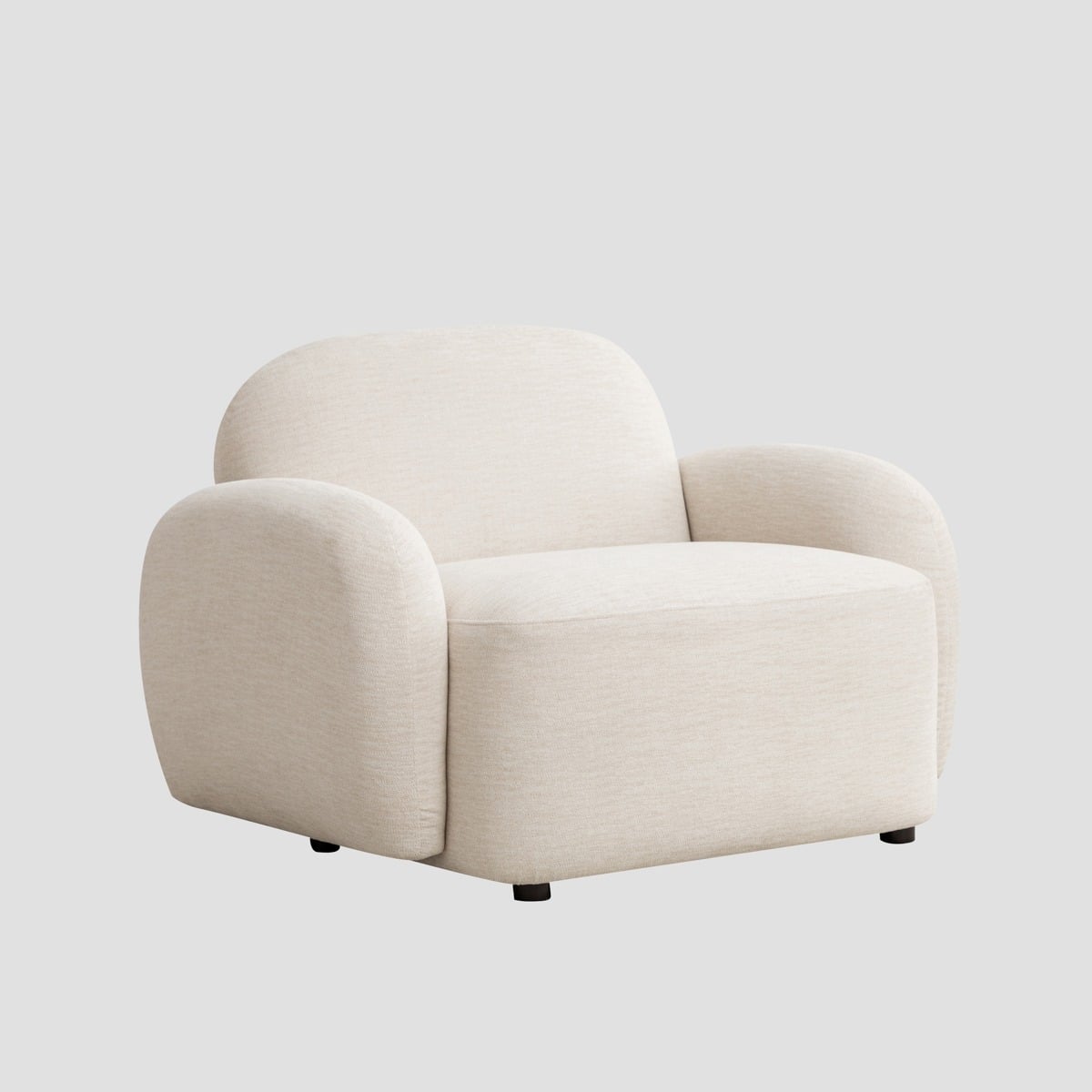 HELMI Ecru Armchair 108x87x73 cm - Modern Comfortable Seating
