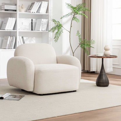 HELMI Ecru Armchair 108x87x73 cm - Modern Comfortable Seating