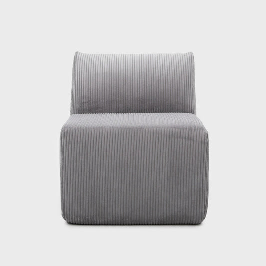 SVELA Modular Armchair Gray Corduroy Upholstered 59.5x80x62 cm