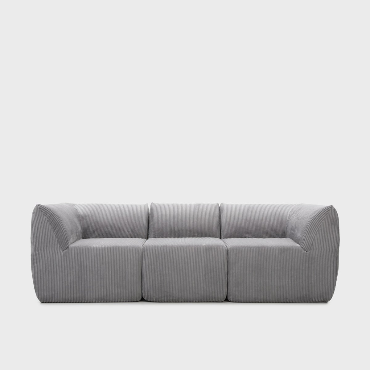 Modular sofa SVELA Modular 3-Seater Grey Corduroy Sofa