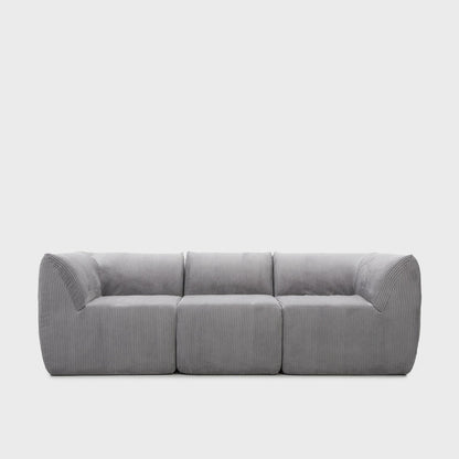 Modular sofa SVELA Modular 3-Seater Grey Corduroy Sofa