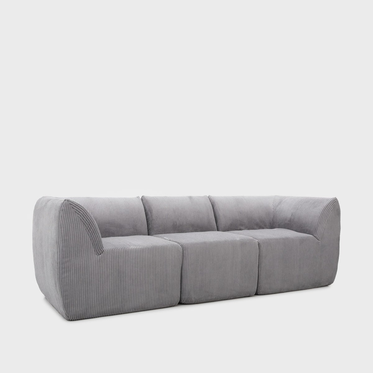 Modular sofa SVELA Modular 3-Seater Grey Corduroy Sofa