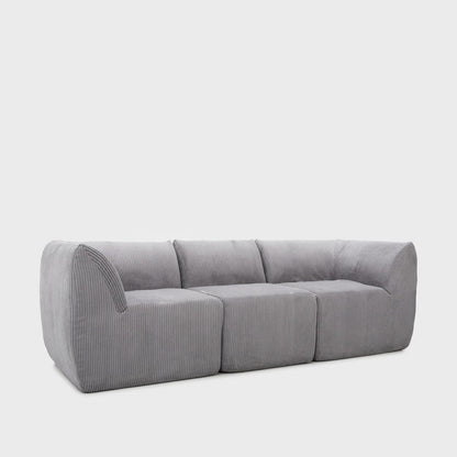 Modular sofa SVELA Modular 3-Seater Grey Corduroy Sofa