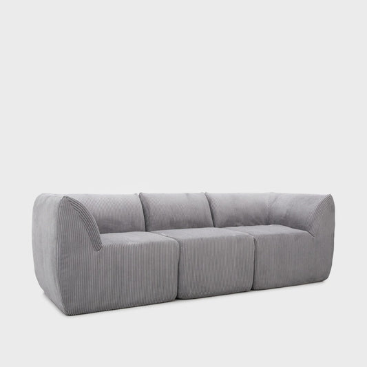 Modular sofa SVELA Modular 3-Seater Grey Corduroy Sofa