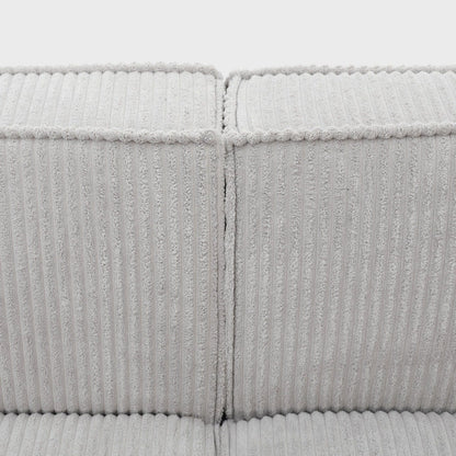 Modular sofa LYKKE Modular 2-Seater Sofa Light Grey Corduroy