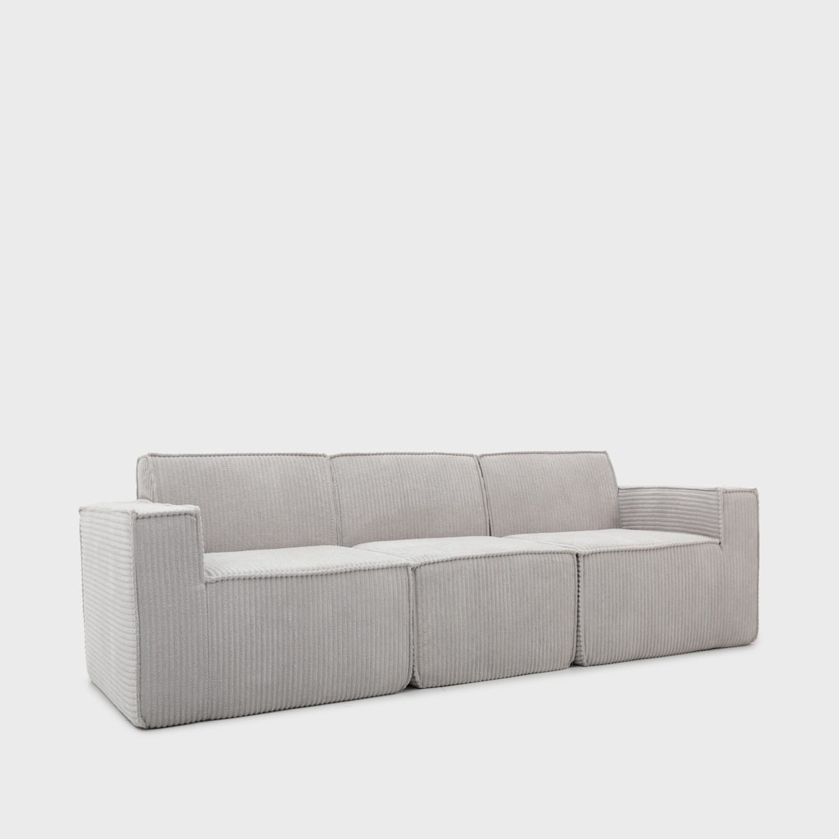 Modular sofa LYKKE Modular 3-Seater Sofa Light Grey Corduroy Upholstered