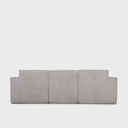 Modular sofa LYKKE Modular 3-Seater Sofa Light Grey Corduroy Upholstered