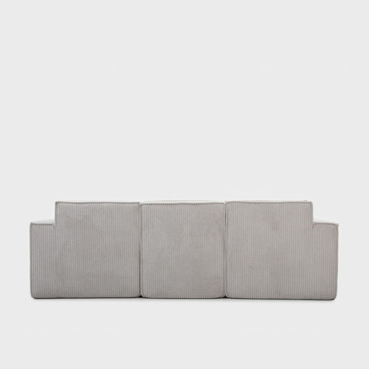 LYKKE Modular 3-Seater Sofa Light Grey Corduroy