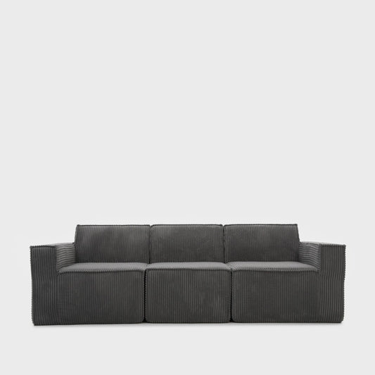 Modular sofa LYKKE Modular 3-Seater Sofa Dark Grey Corduroy