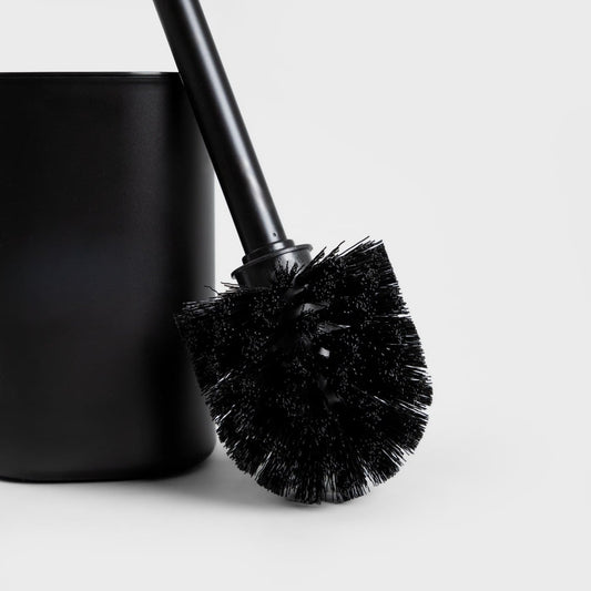SALTI Black Bathroom Set with Dispenser, Cup, and Toilet Brush