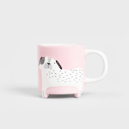 TEHEN Ceramic Mug with Dog Design - 0.45L Red Dolomite