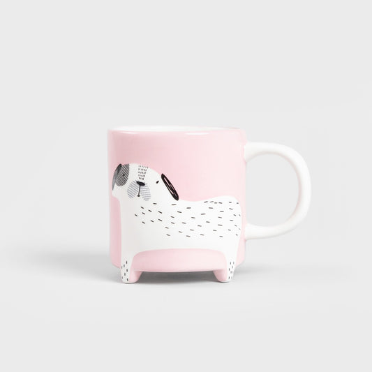 TEHEN Ceramic Mug with Dog Design - 0.45L Red Dolomite