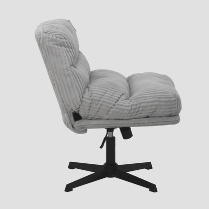 CORDIVO Corduroy Swivel Armchair Grey 66x71x83 cm
