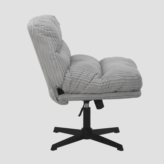 CORDIVO Corduroy Swivel Armchair Grey 66x71x83 cm