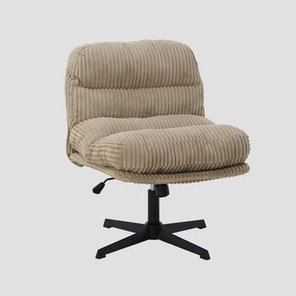 CORDIVO Beige Corduroy Swivel Armchair 68x68x43 cm