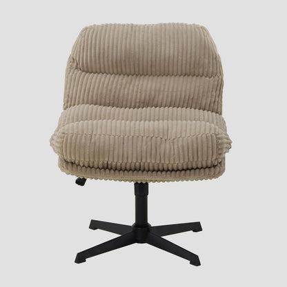 CORDIVO Beige Corduroy Swivel Armchair 68x68x43 cm