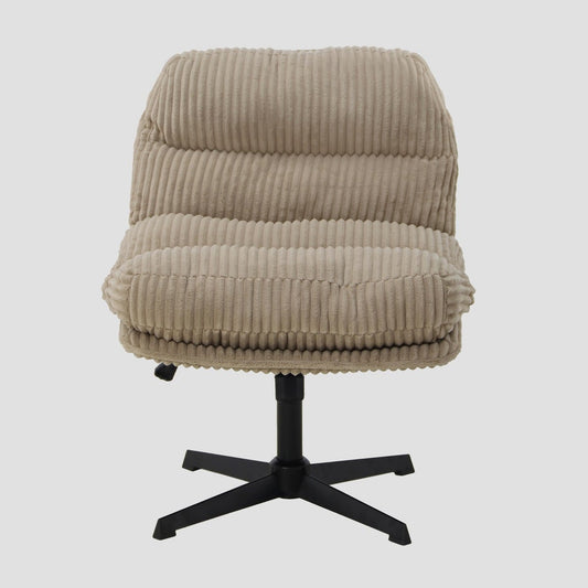 CORDIVO Beige Corduroy Swivel Armchair 68x68x43 cm