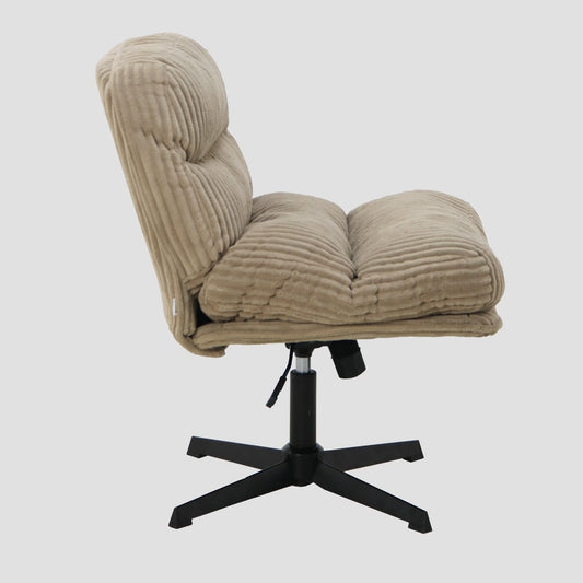 CORDIVO Beige Corduroy Swivel Armchair 68x68x43 cm